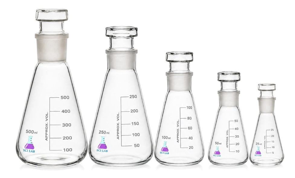 Conical Flask (Erlenmeyer) with Stopper