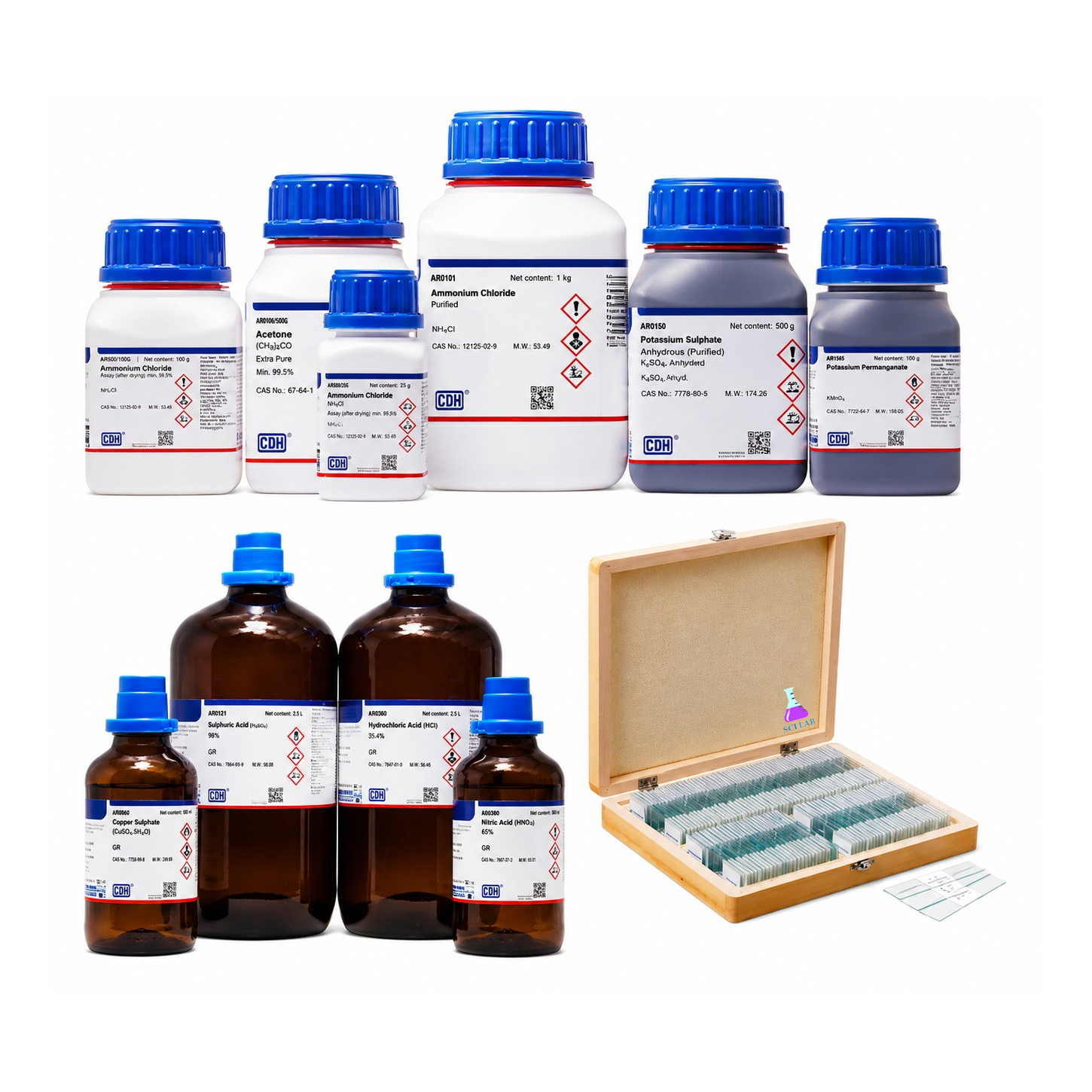 Microscopy Chemicals Set