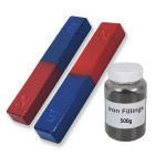 Pair of Bar Magnets with Iron Filings